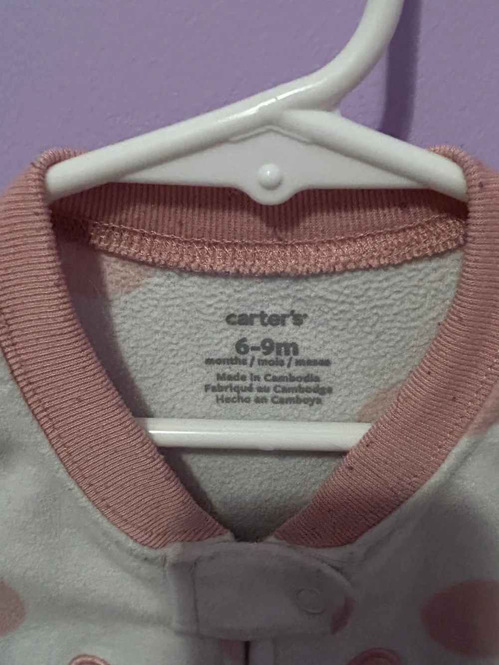 Carters fleece sleep sack 6-9 months